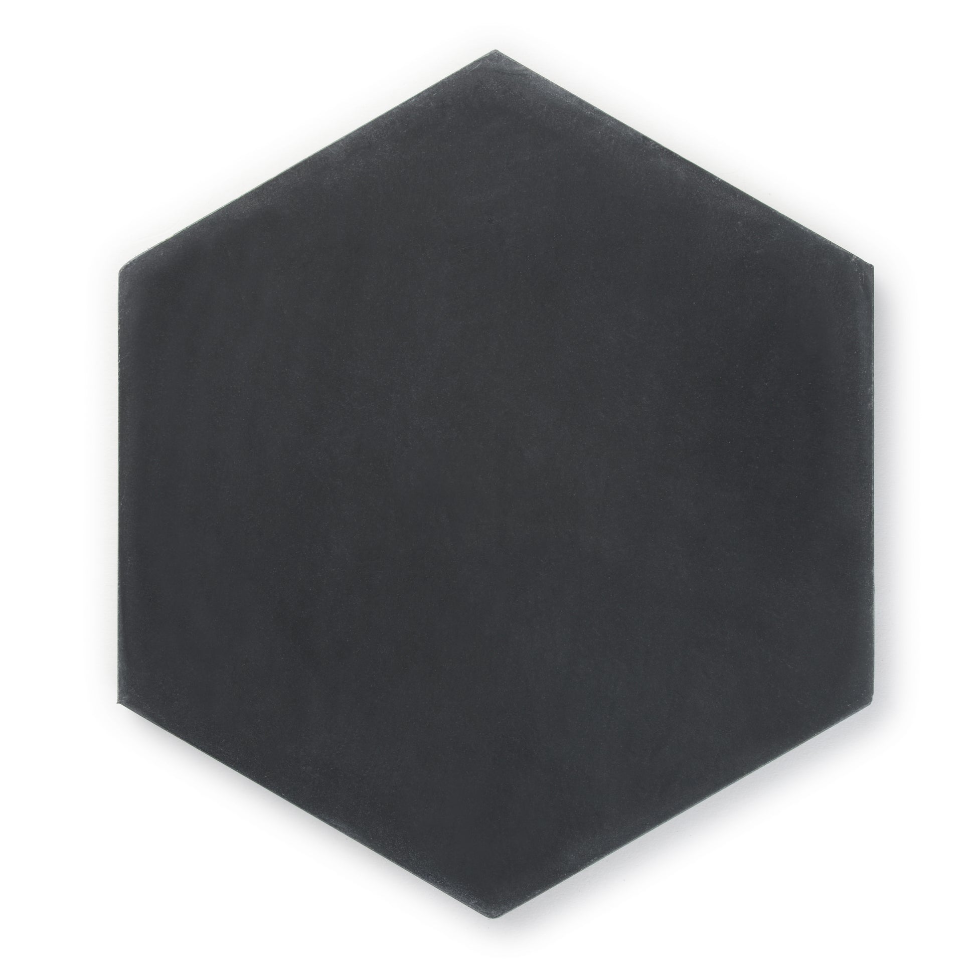 Sample: Solid Black Hexagon Cement Tile-Sample-Sample-Riad Tile