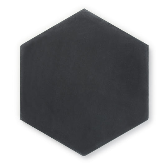 Sample: Solid Black Hexagon Cement Tile-Sample-Sample-Riad Tile