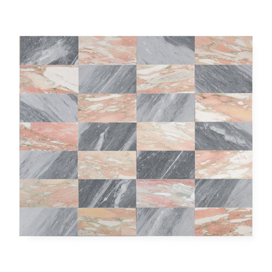 Bardiglio Grey Light & Norwegian Rose 6x12 | Honed – Checkerboard Bundle-Main Inventory-All Products,Checkerboard-Riad Tile