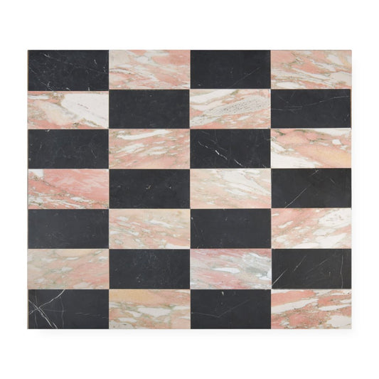 Nero Marquina & Norwegian Rose 6x12 | Honed – Checkerboard Bundle-Main Inventory-All Products,Checkerboard-Riad Tile