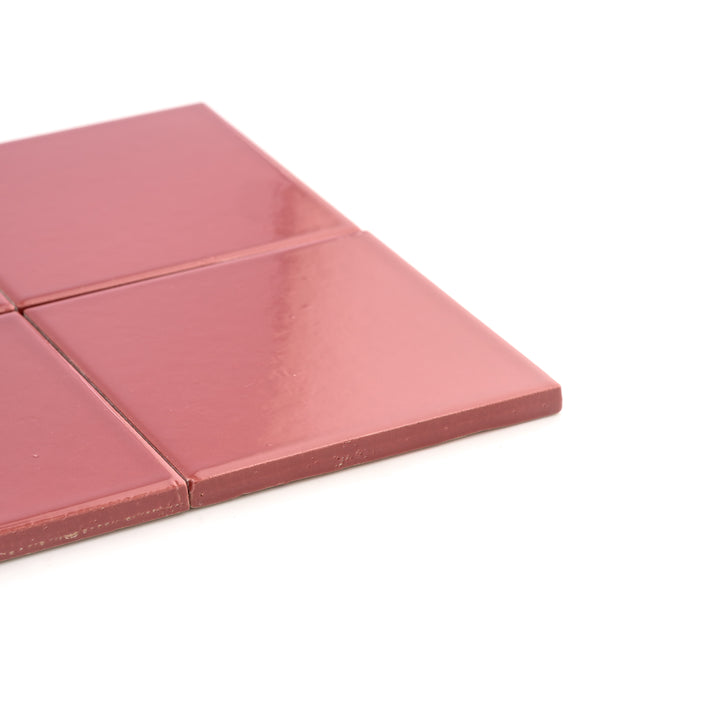 Raspberry Beret 4x4 Ceramic Tile | Glossy-Main Inventory-All Products,Solids,Under 10-Riad Tile