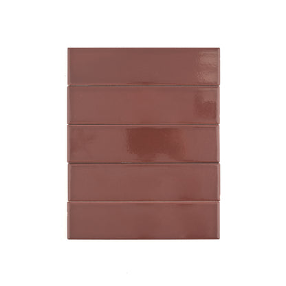Red Red Wine 2x8 Ceramic Tile | Glossy-Main Inventory-All Products,Solids,Under 10-Riad Tile