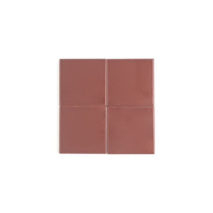 Red Red Wine 4x4 Ceramic Tile | Glossy-Main Inventory-All Products,Solids,Under 10-Riad Tile