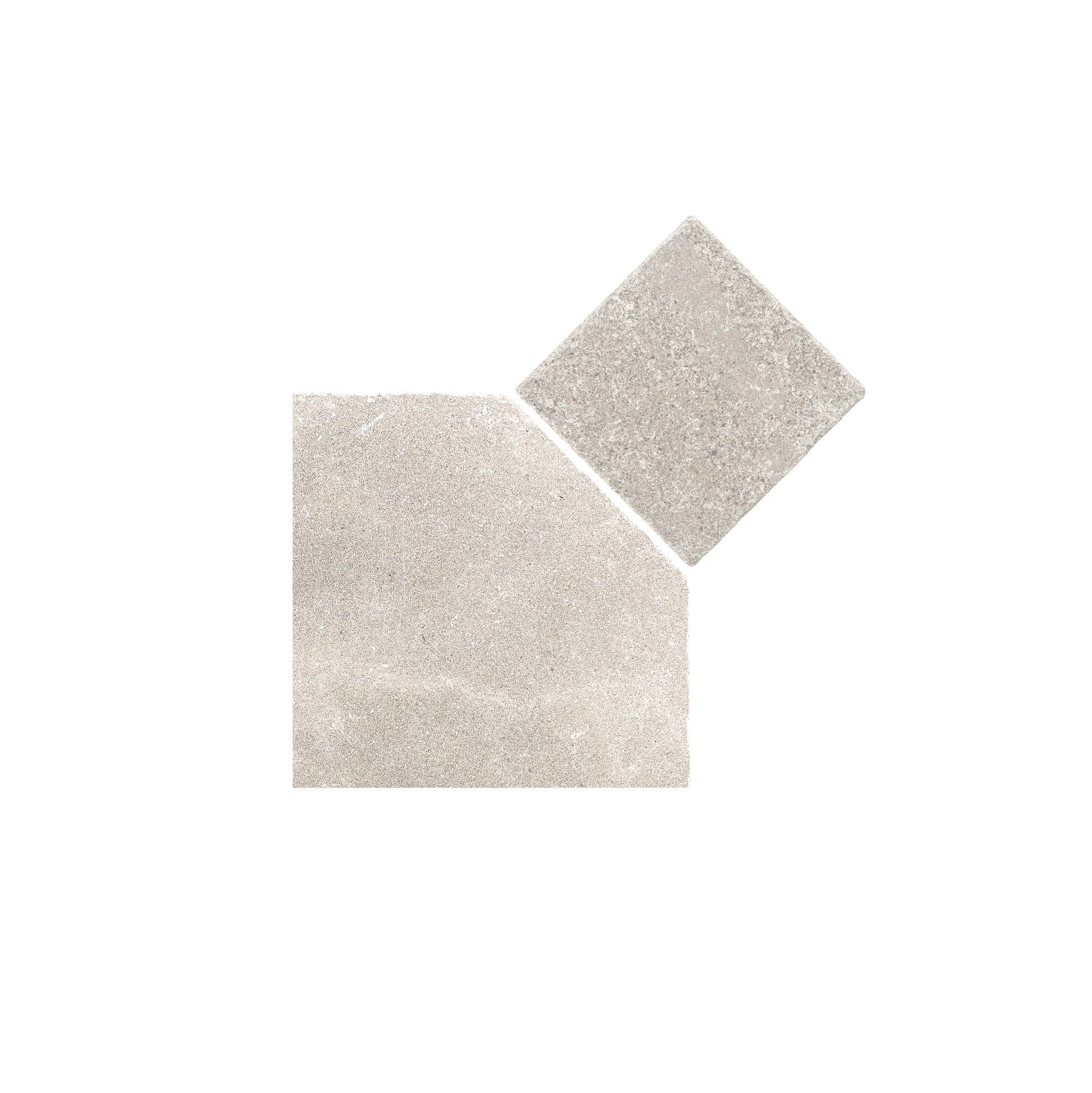 Sample: Octagon Azru Grey & Azru Grey Moroccan Limestone | Tumbled & Honed (1 sample piece)-Sample-Sample-Riad Tile