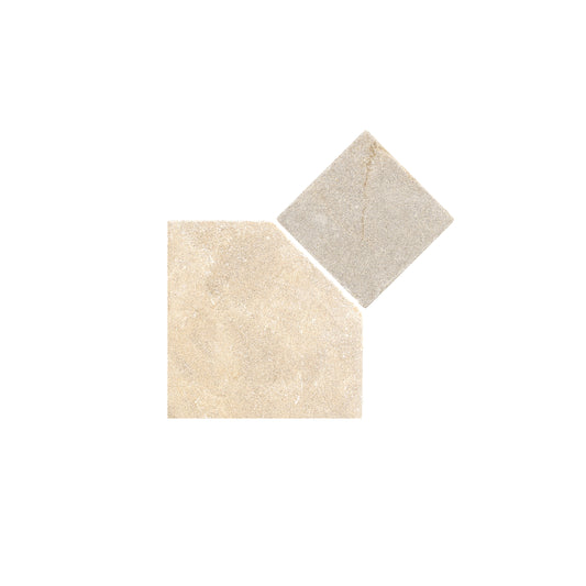 Sample: Octagon Azru Sand & Azru Sand Moroccan Limestone | Tumbled & Honed (1 sample piece)-Sample-Sample-Riad Tile