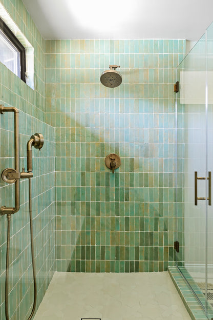 Sea Green 2x6 Thin Bejmat Zellige Tile-Main Inventory-All Products,Solids,Zellige Tile-Riad Tile