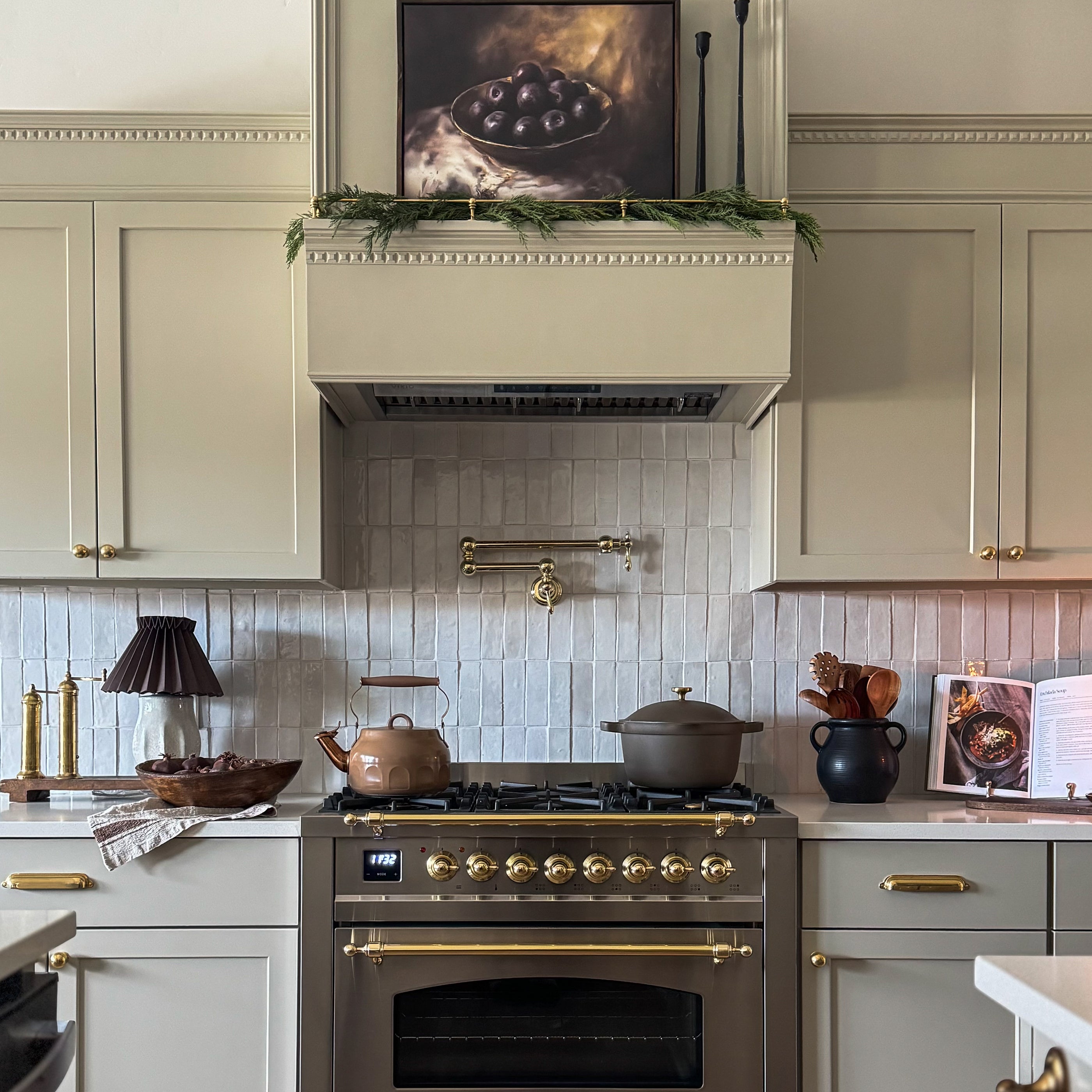 Snow White 2x6 Thin Bejmat Zellige Tile-Solids,Zellige Tile, installed as backsplash in kitchen-Riad Tile