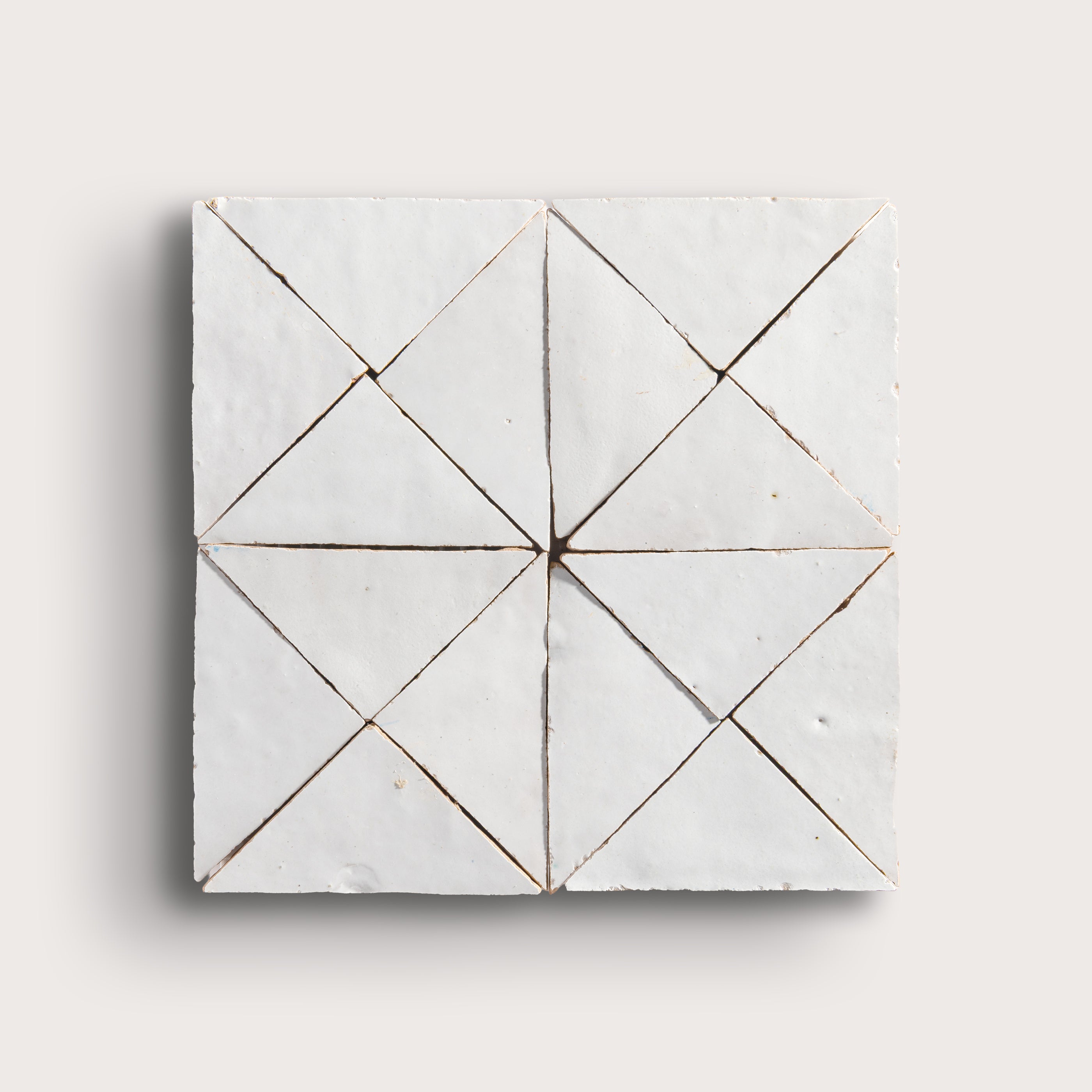 Snow White Triangle Mosaic Zellige Tile – Riad Tile