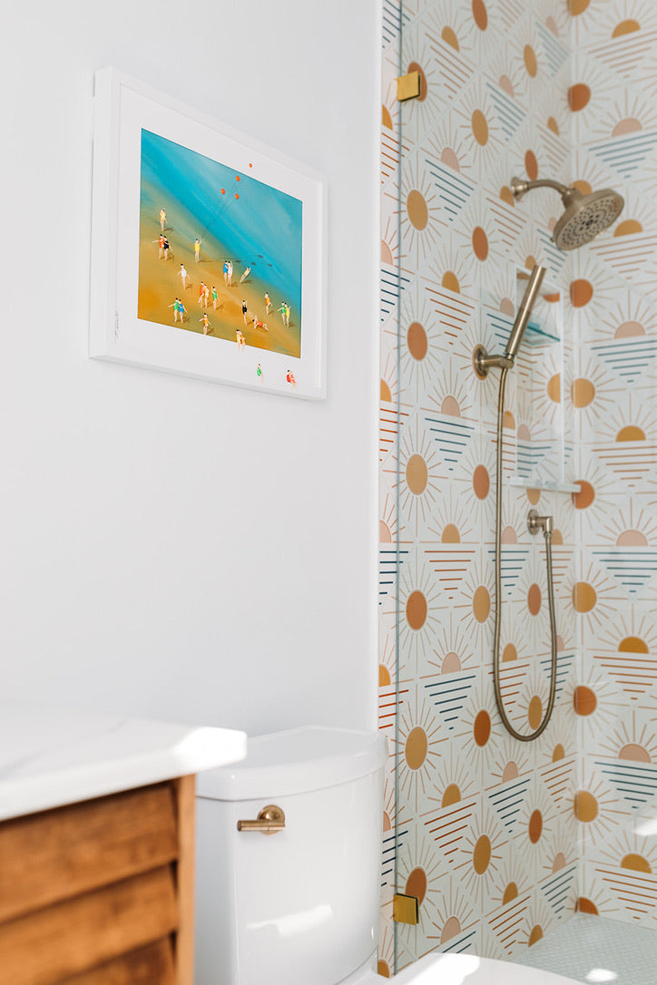 Matte white ceramic floor tile with smooth finish