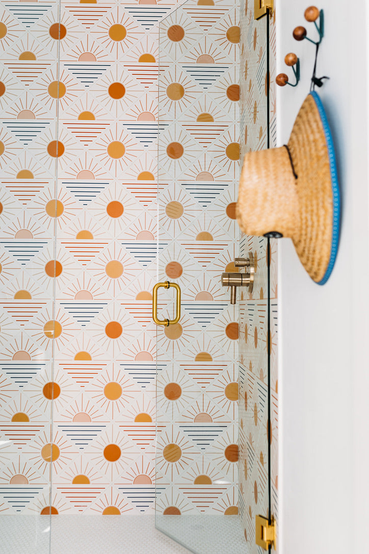 White ceramic tile for modern bathroom walls