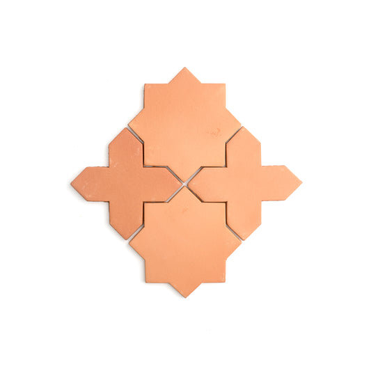 Sample: Terracotta Star & Cross Tile (1 sample=2 tiles)-Sample-Sample-Riad Tile