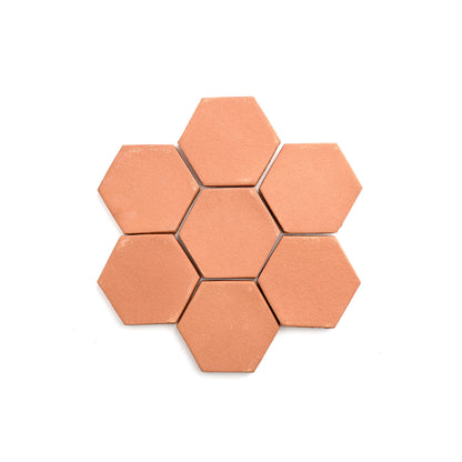 Sample: Hexagon 4 Inch Terracotta Tile (1 sample = 2 tiles)-Sample-Sample-Riad Tile