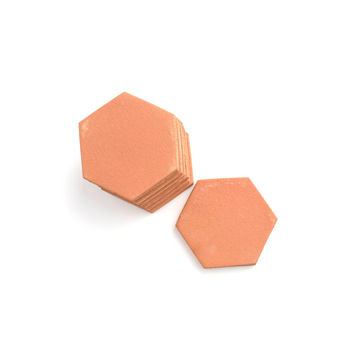 Sample: Hexagon 4 Inch Terracotta Tile (1 sample = 2 tiles)-Sample-Sample-Riad Tile