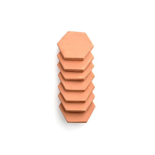Sample: Hexagon 4 Inch Terracotta Tile (1 sample = 2 tiles)-Sample-Sample-Riad Tile