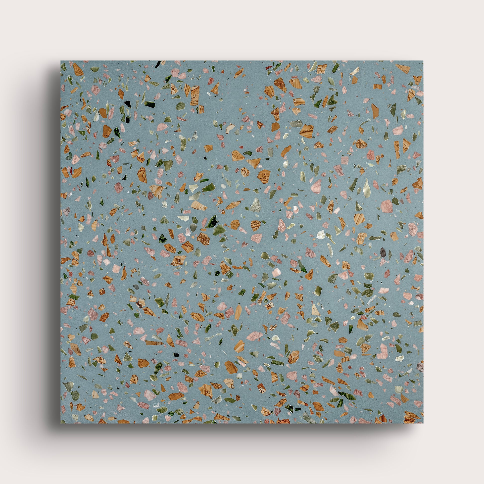 Marzipan 24x24 Terrazzo Tile,Blue Terrazzo-Riad Tile