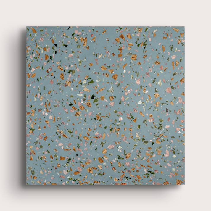 Marzipan 24x24 Terrazzo Tile,Blue Terrazzo-Riad Tile
