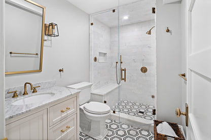 Casablanca Carrara & Nero Marquina Large Hex Mosaic Marble Tile | Honed-Main Inventory-All Products,Natural Stone-Riad Tile