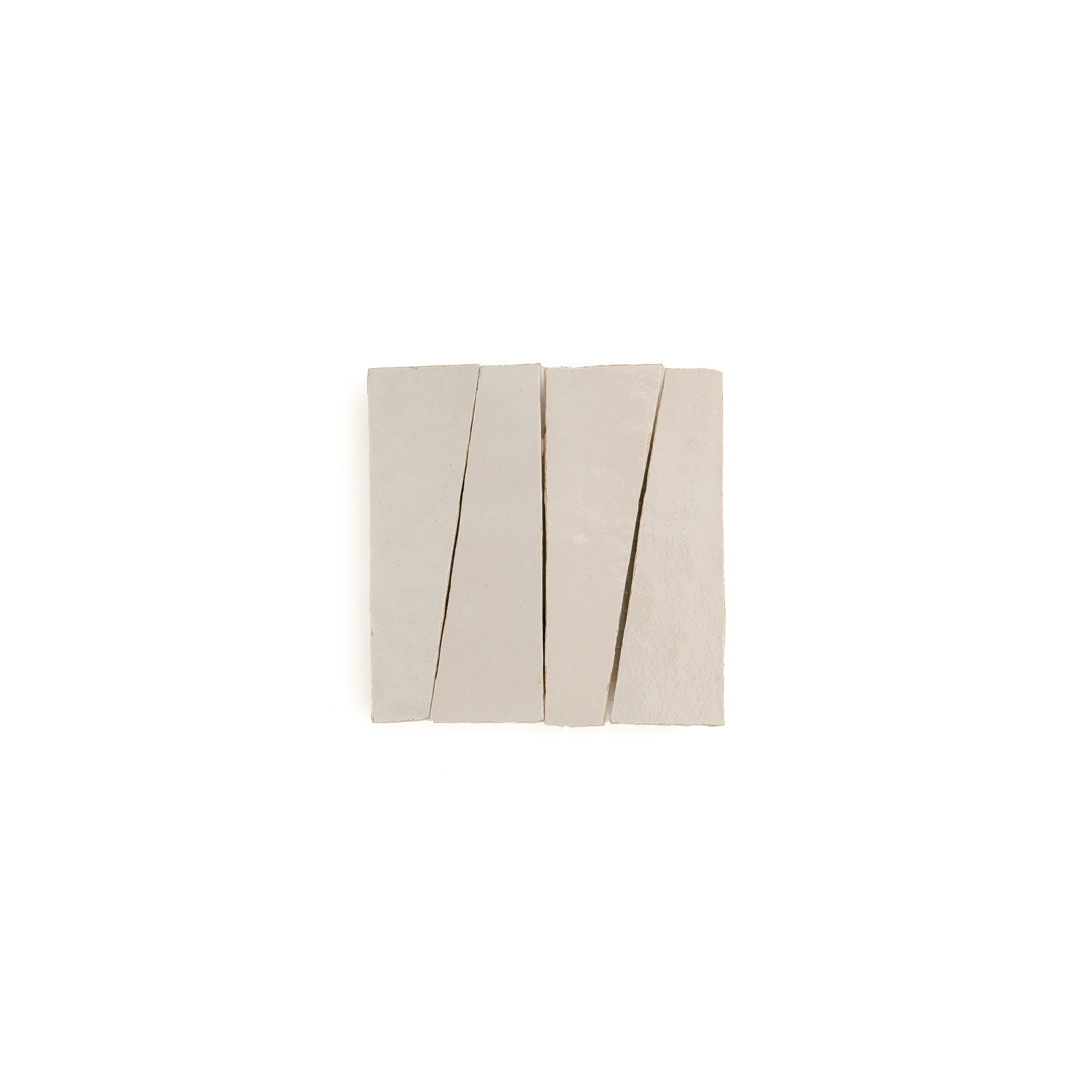 Sample: Natural White 1x4 Trapezoid Mosaic Zellige Tile (4x4 sample piece)-Sample-Sample-Riad Tile