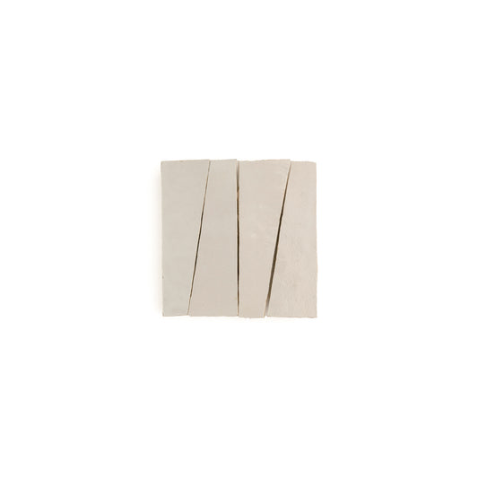 Sample: Natural White 1x4 Trapezoid Mosaic Zellige Tile (4x4 sample piece)-Sample-Sample-Riad Tile