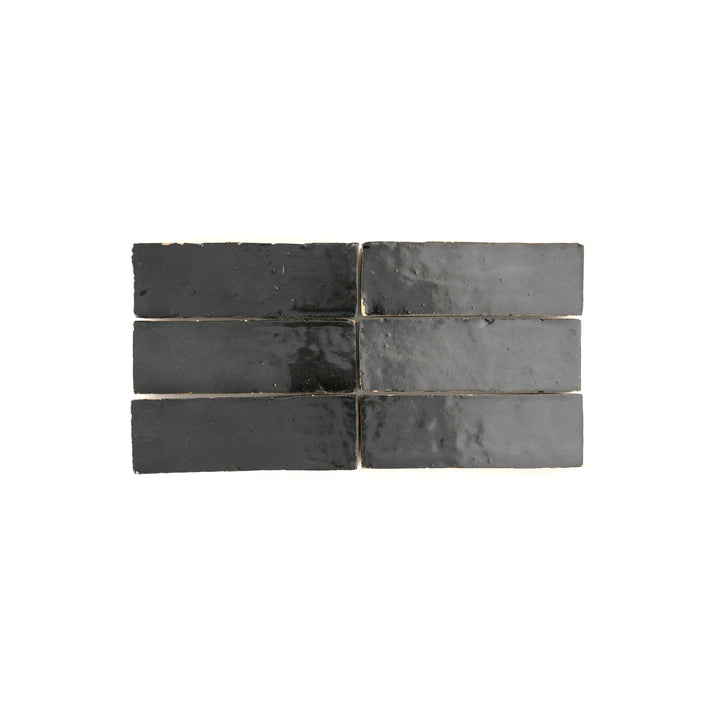 Black 2x6 Thin Bejmat Zellige Tile-Main Inventory-All Products,Solids,Zellige Tile-Riad Tile
