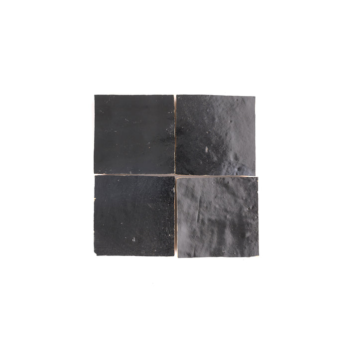 Black 4x4 Zellige Tile-Main Inventory-All Products,Solids,Zellige Tile-Riad Tile