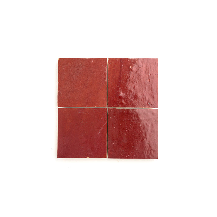 Merlot 4x4 Zellige Tile-Main Inventory-All Products,Solids,Zellige Tile-Riad Tile