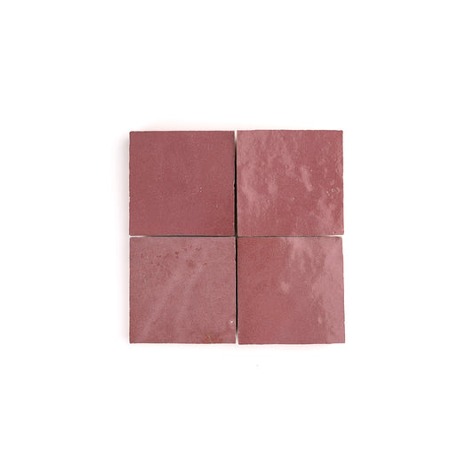 Rouge 4x4 Zellige Tile-Main Inventory-All Products,Solids,Zellige Tile-Riad Tile