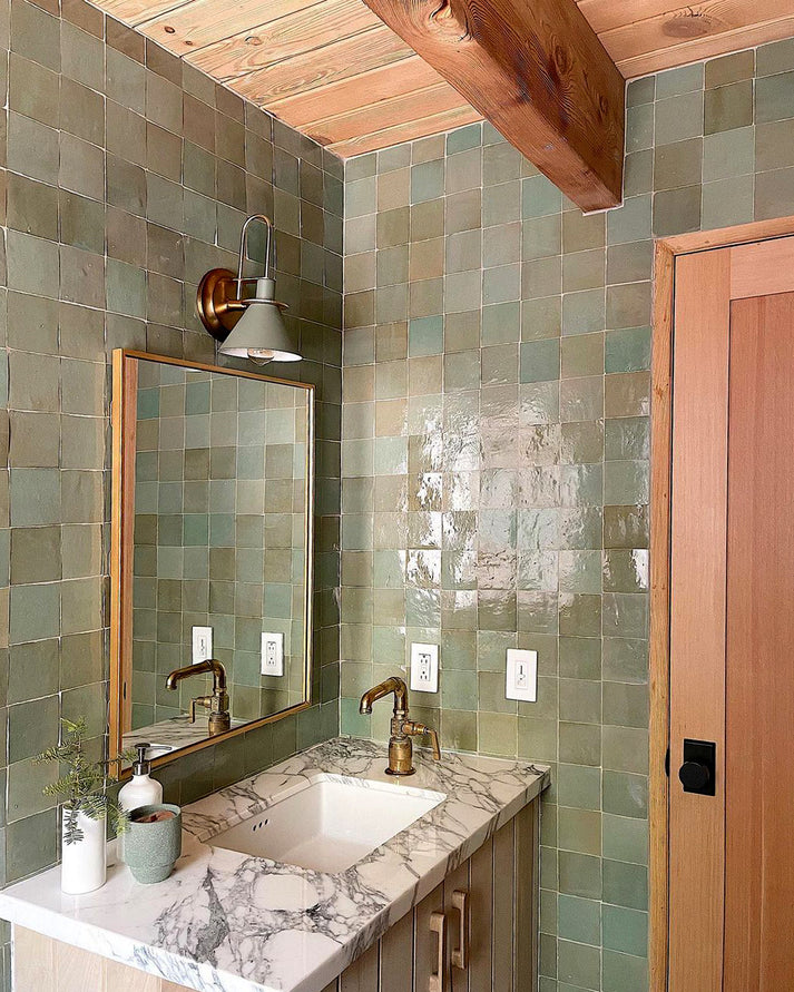 Sea Green 4x4 Zellige Tile-Main Inventory-All Products,Solids,Zellige Tile-Riad Tile