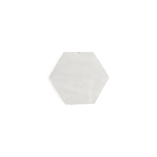 Snow White Hex Zellige Tile-Main Inventory-All Products,Solids,Zellige Tile-Riad Tile