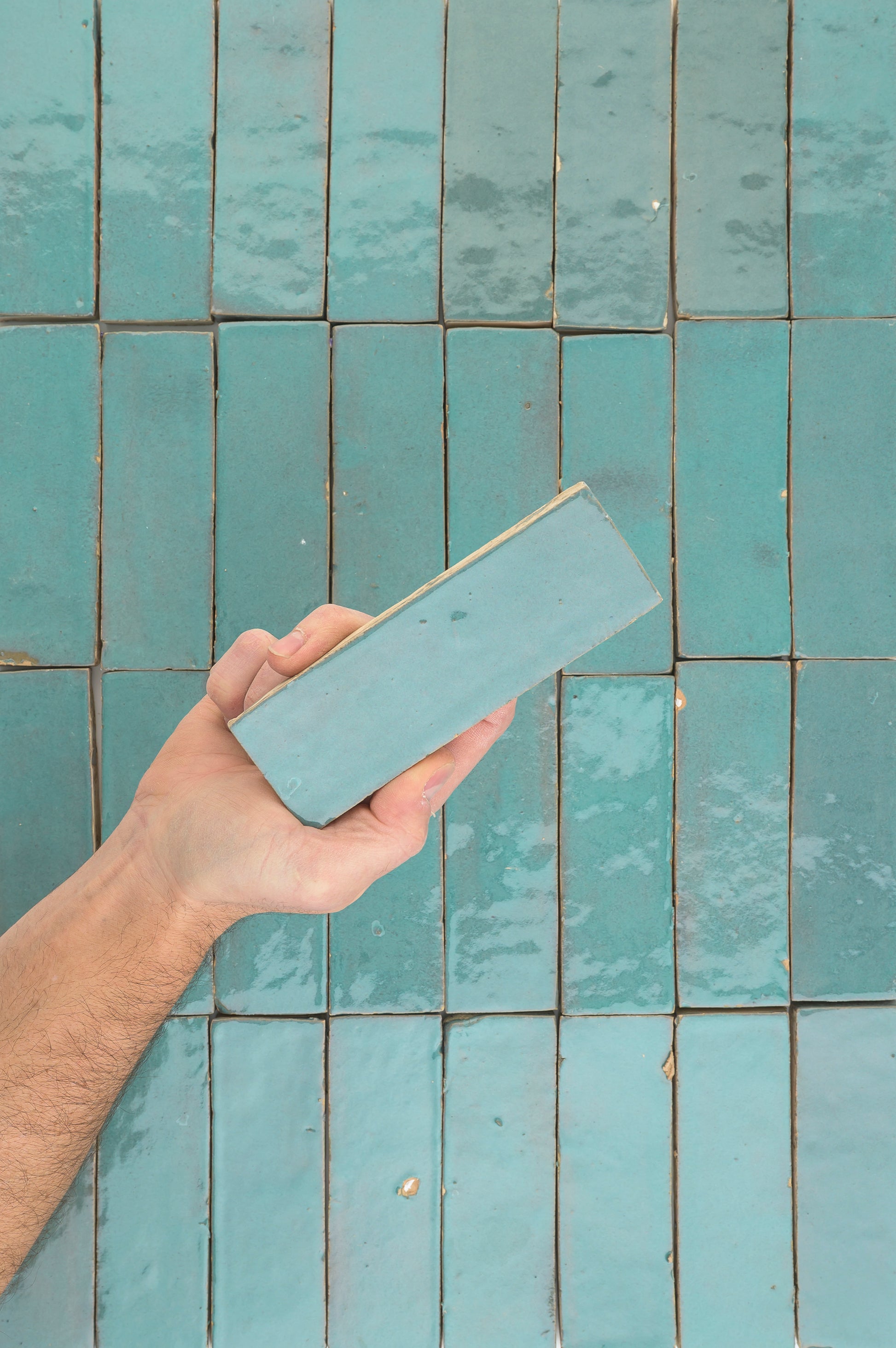 Mediterranean Blue 2x6 Thin Bejmat Zellige Tile-Main Inventory-All Products,New Arrivals,Solids,Zellige Tile-Riad Tile