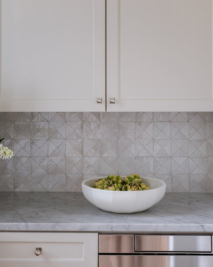 Snow White Triangle Mosaic Zellige Tile-Main Inventory-All Products,Solids,Zellige Tile-Riad Tile