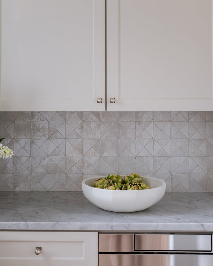 Snow White Triangle Mosaic Zellige Tile-Main Inventory-All Products,Solids,Zellige Tile-Riad Tile