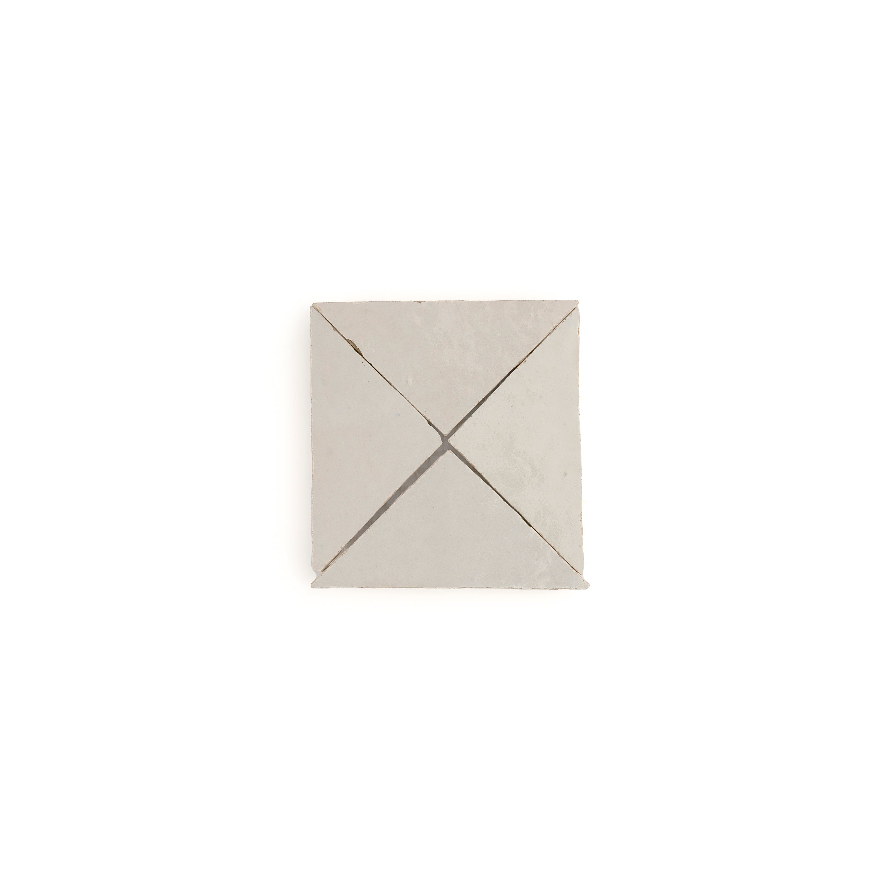 Natural White Triangle Mosaic Zellige Tile