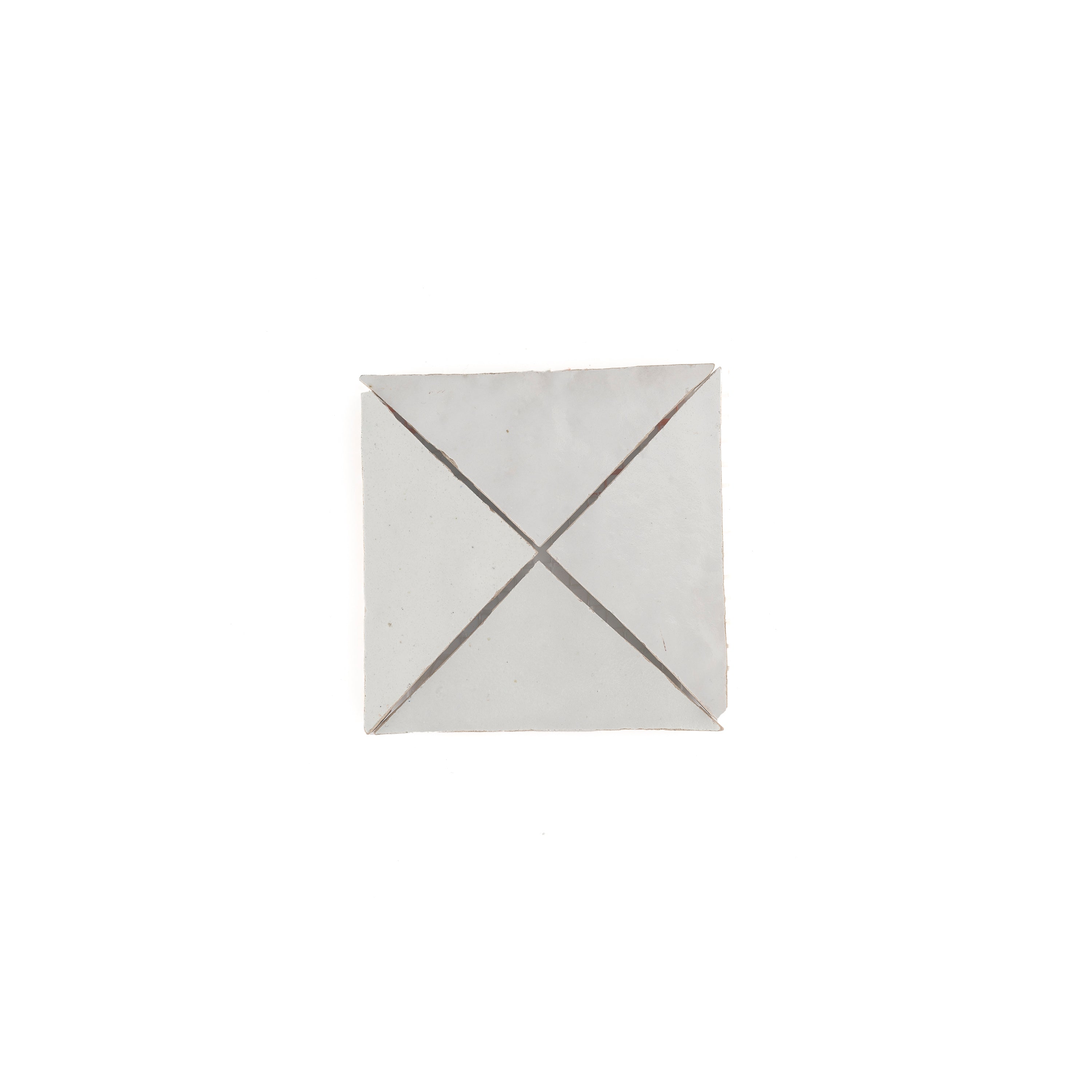 Snow White Triangle Mosaic Zellige Tile