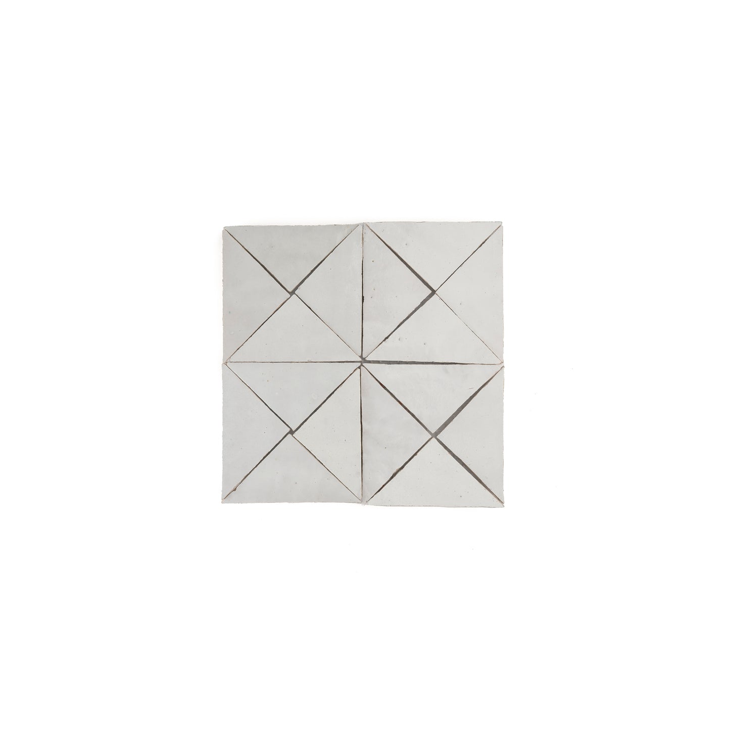 Sample: Snow White Triangle Mosaic Zellige Tile (4x4 sample piece)-Sample-Sample-Riad Tile