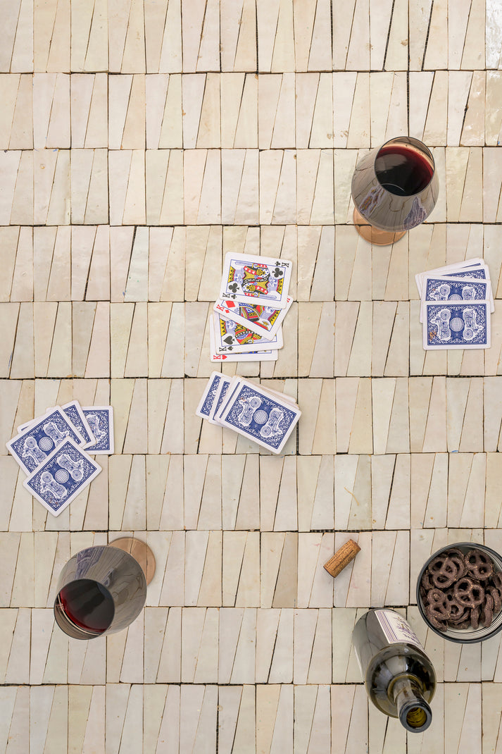 Natural White 1x4 Trapezoid Mosaic Zellige Tile-Main Inventory-All Products,Solids,Zellige Tile-Riad Tile