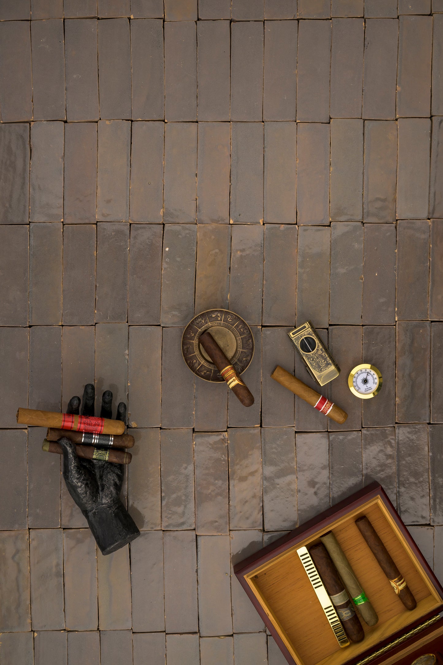 Warm Grey 2x6 Thin Bejmat Zellige Tile-Main Inventory-All Products,Solids,Zellige Tile-Riad Tile