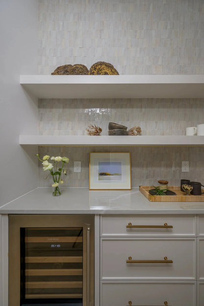 Natural White 1x4 Trapezoid Mosaic Zellige Tile