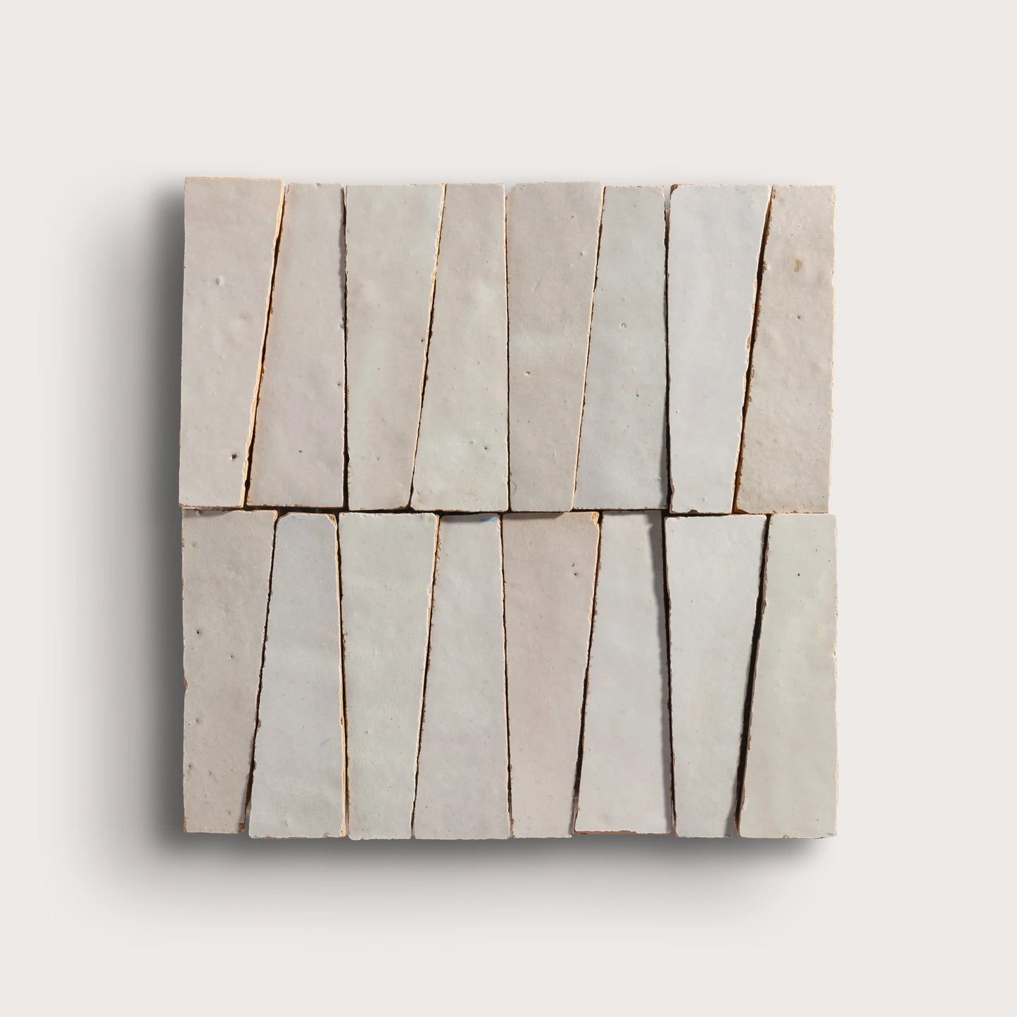 Natural White 1x4 Trapezoid Mosaic Zellige Tile