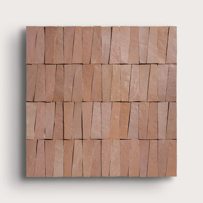 Blush 1x4 Trapezoid Mosaic Zellige Tile