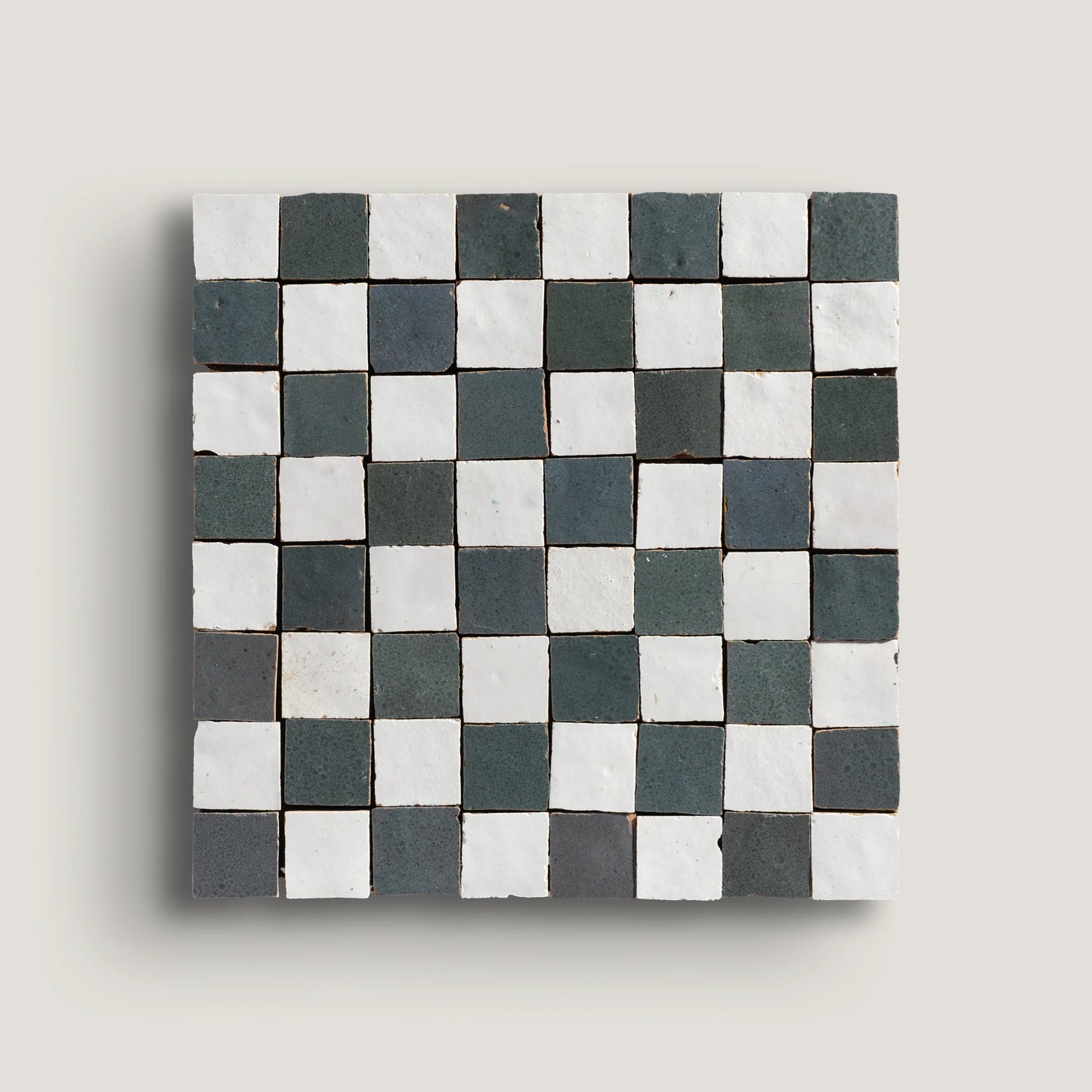 Snow & Steel Grey - 1" Checkerboard Mosaic
