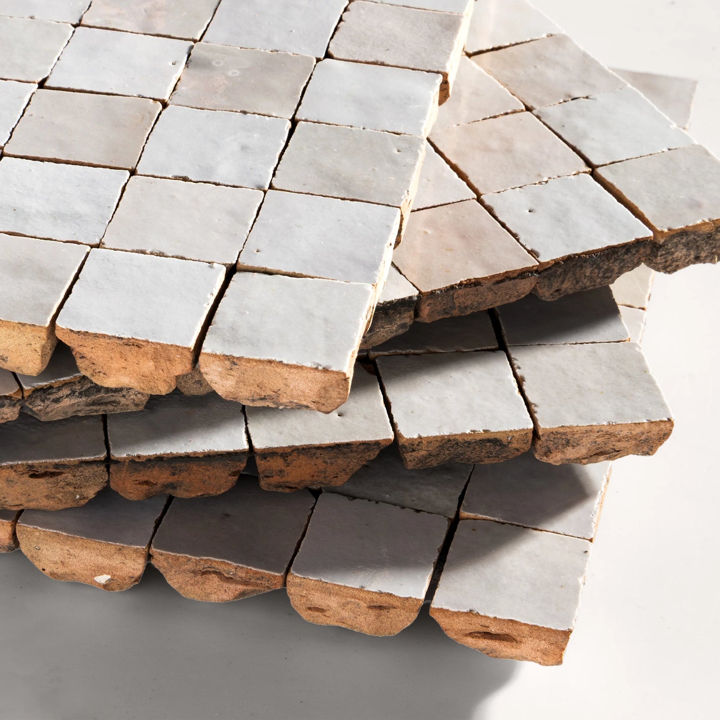 Snow & Natural White Zellige 1" Checkerboard Mosaic