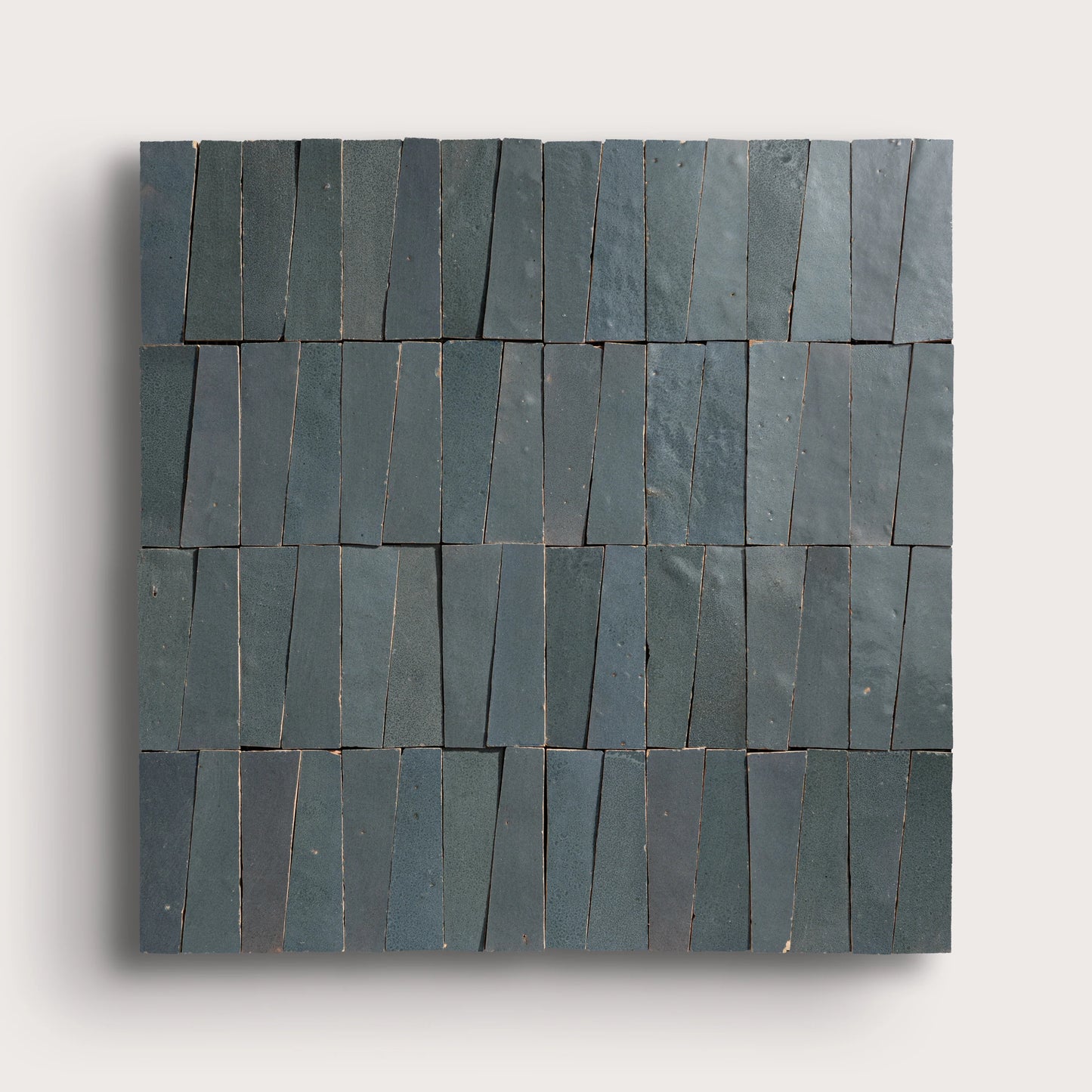 Steel Grey 1x4 Trapezoid Mosaic Zellige Tile