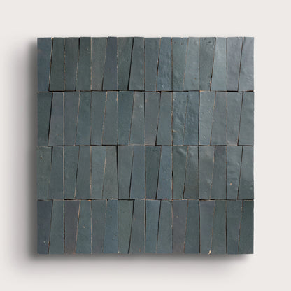 Steel Grey 1x4 Trapezoid Mosaic Zellige Tile