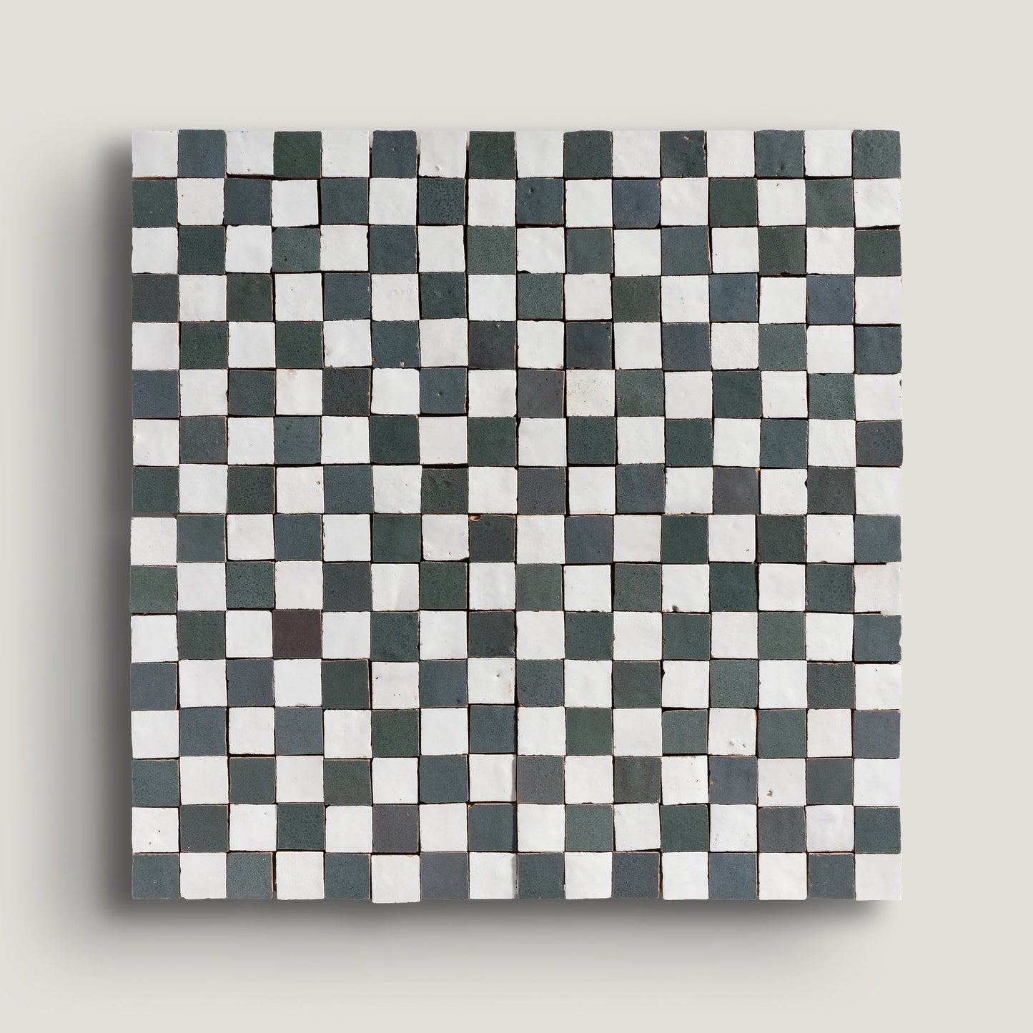 Snow & Steel Grey - 1" Checkerboard Mosaic