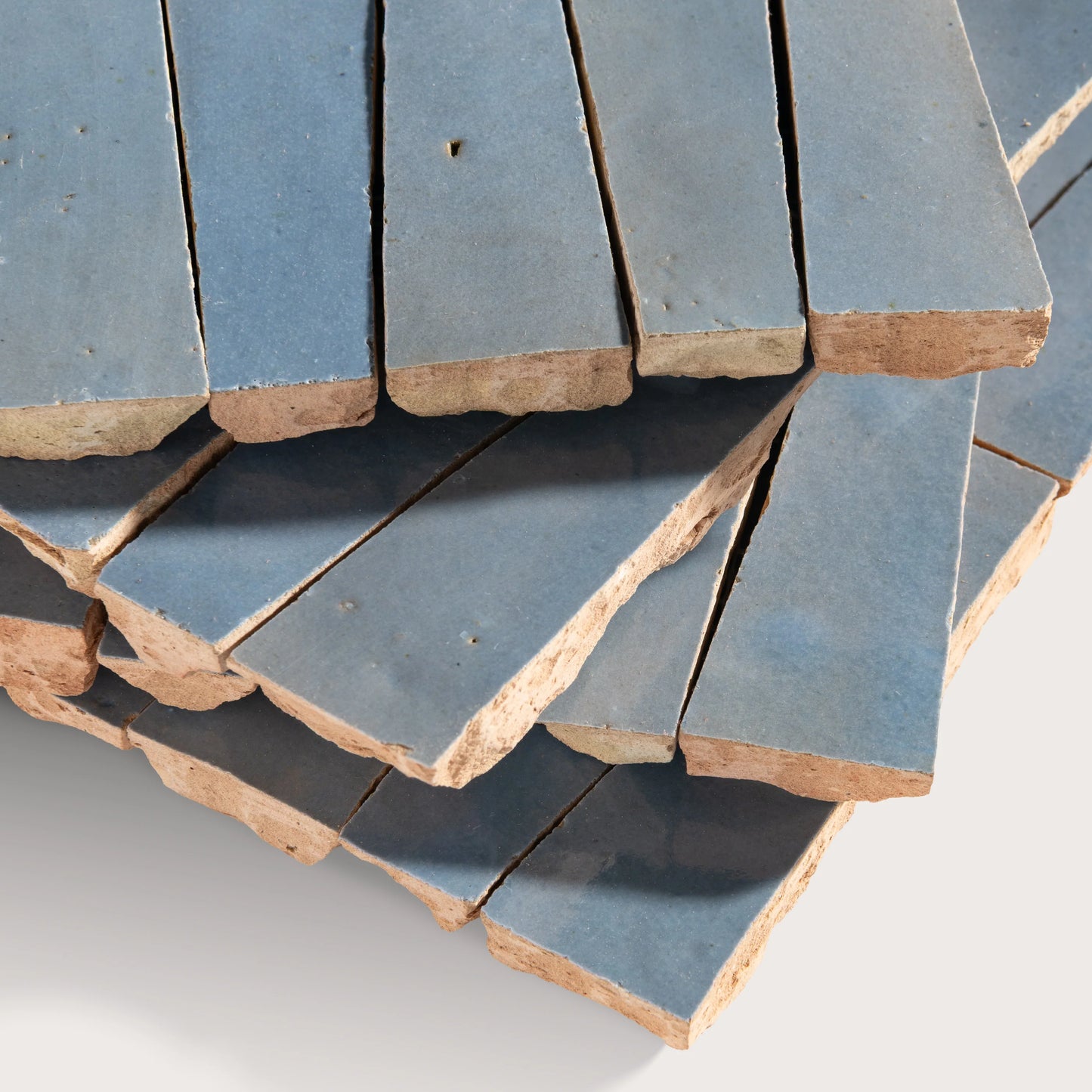 Belize Blue 1x4 Trapezoid Mosaic Zellige Tile