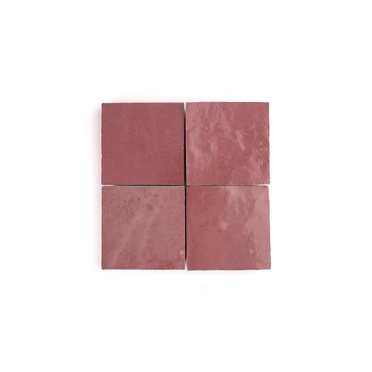 Rouge 4x4 Zellige Tile