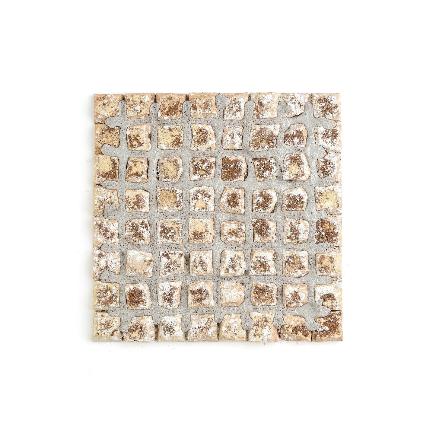 Natural White & Glazed Clay Zellige 1" Checkerboard Mosaic