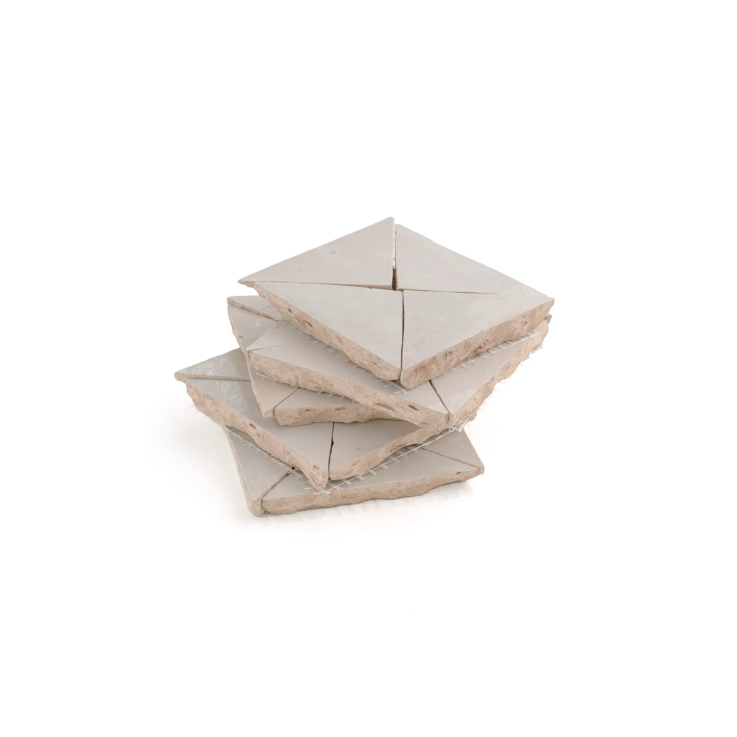 Natural White Triangle Mosaic Zellige Tile