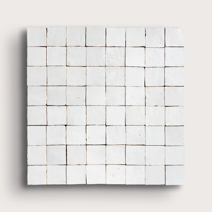 Bright White 2x2 Mosaic Zellige Tile